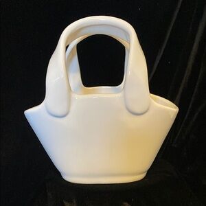 Pottery Barn Cream Ceramic Basket